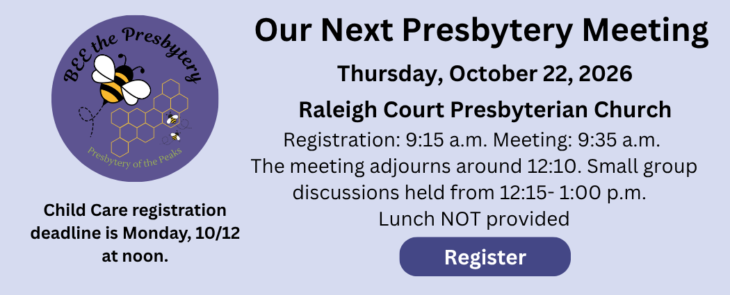 2026 October presbytery meeting registration header